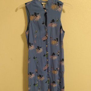 Vintage Amanda Lane Maxi Hawaiian Periwinkle Blue - Floral Dress, sz 10